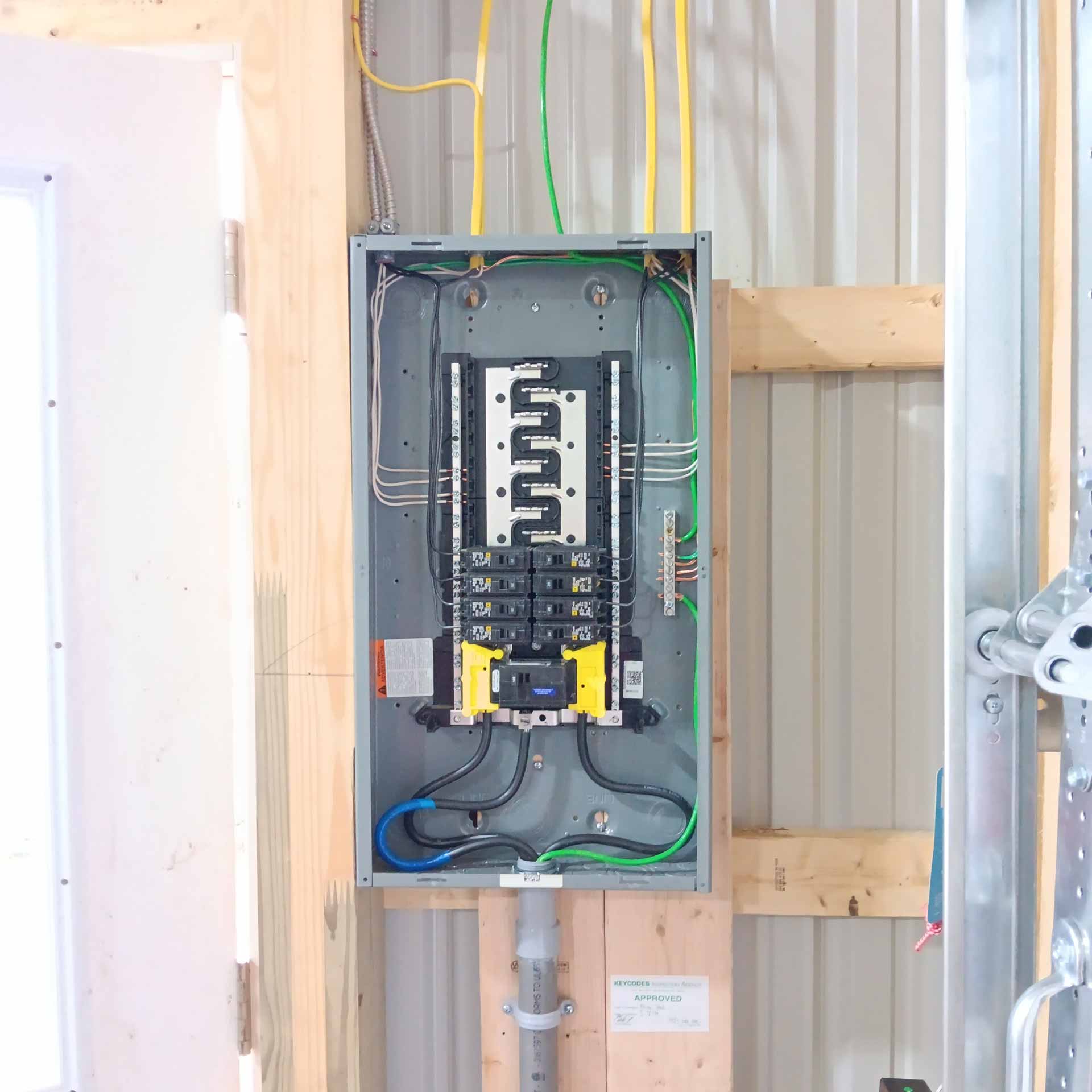Electric panel in garage