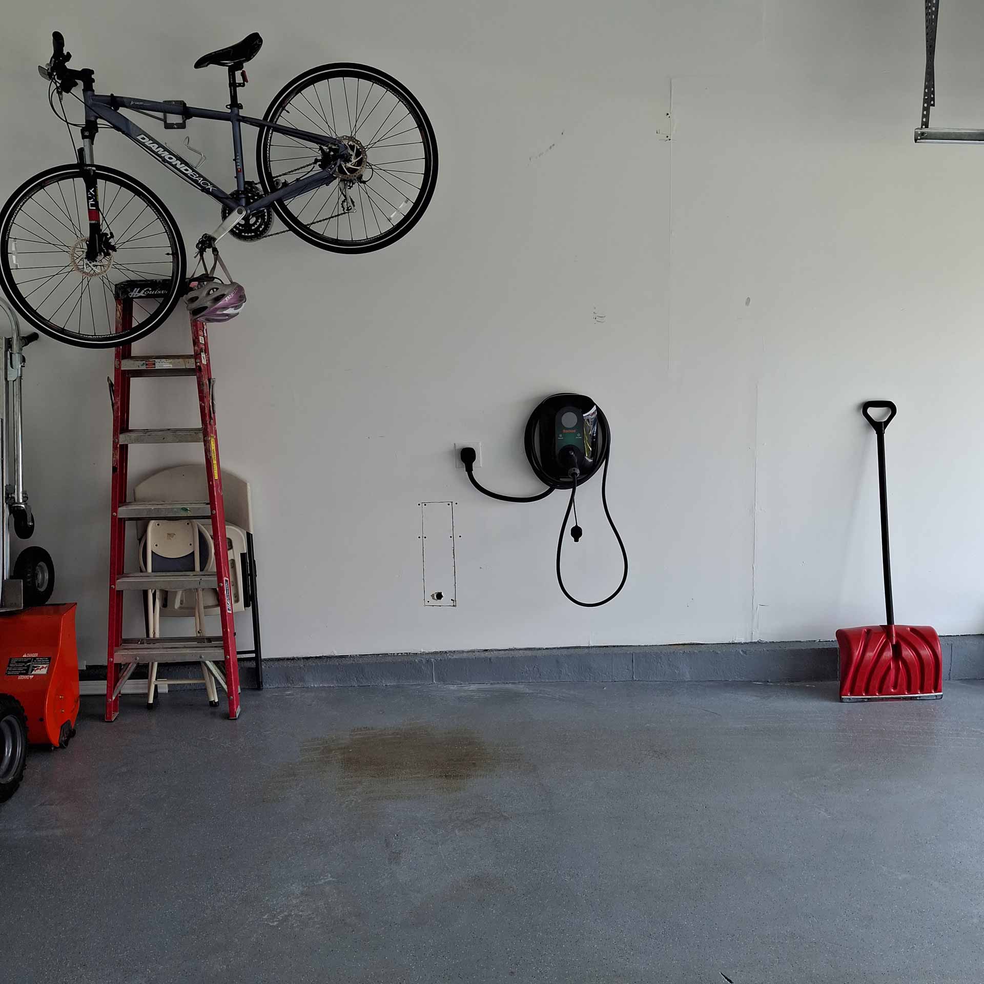 EV charger in garage