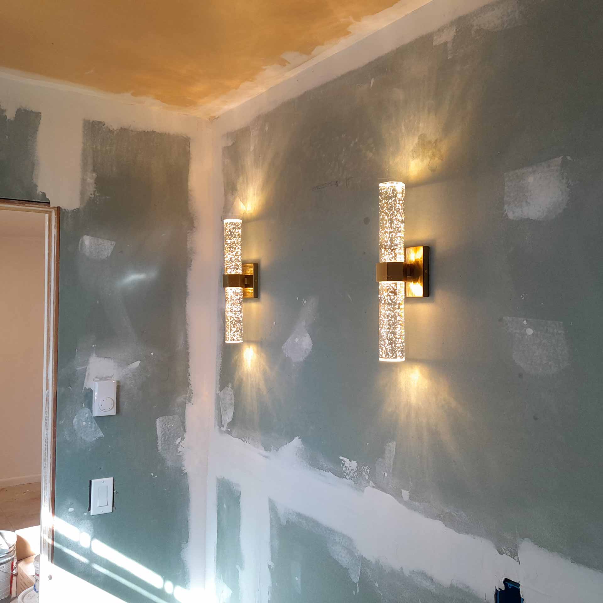 Wall sconce lighting in new construction house